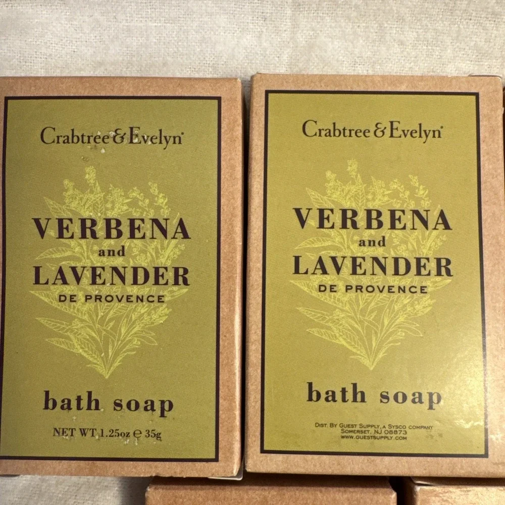 5 Crabtree & Evelyn VERBENA LAVENDER Facial &Bath Soap Bar 1.25 travel size Lot - Picture 2 of 3